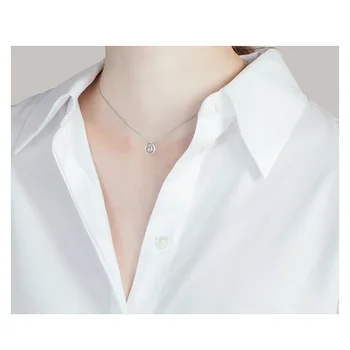 JoyceJelly 2021trendy 925 Srebrny naszyjnik dla kobiet moda муассанит 0.5 ct dekoracje ślubne proste koreański prezent partii hurtowych