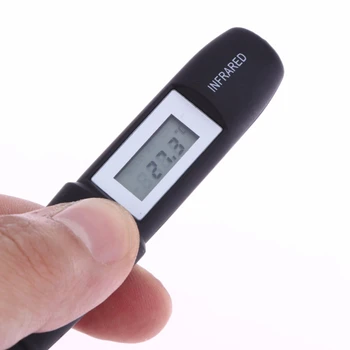 Bezdotykowy mini termometr na Podczerwień IR-pomiar temperatury Cyfrowy wyświetlacz LCD termometr na Podczerwień uchwyt DT8220 czarny