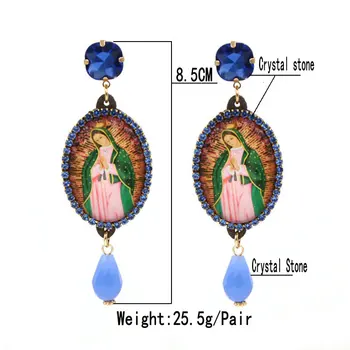 Nowy Kryształ Kamień Kolczyk Kolczyki Dla Kobiet Maryi Długie Kolczyki Upadku Czeski Oświadczenie Kolczyki Urok Biżuteria Oorbellen