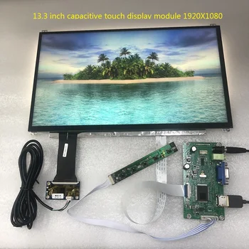 13,3-calowy wyświetlacz pojemnościowy ekran dotykowy moduł zestaw 1920X1080 IPS 10-punktowy pojemnościowy ekran dotykowy LCD samochodowy moduł Raspberry Pi3 moduł