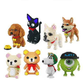 Babu Mini Diamond Brick Building Blocks zestaw toy cartoon Animal bear Pet 3D model edukacyjny cegła dla dzieci prezent na urodziny