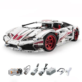CaDA C61018 1696pcs Roadster 1:9.5 610 Super Sports Car Model Building Blocks technic RC Car Learning Toys for Boys Gifts
