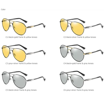 Fotochromowe okulary mężczyźni spolaryzowane UV400 vintage okulary jazdy męskie okulary oculos 2020 dzienne i nocne widzenie z skrzynią