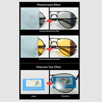 Fotochromowe okulary mężczyźni spolaryzowane UV400 vintage okulary jazdy męskie okulary oculos 2020 dzienne i nocne widzenie z skrzynią