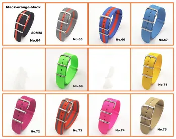 Sprzedaż hurtowa 10 szt./lot wysokiej jakości 20 mm nylon watchband NATO wodoodporny watchband moda wach band - 81 kolor jest dostępny