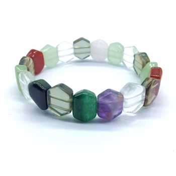 3 Kolory Kamień Naturalny Koraliki Bransoletka Elastyczna Kolor Kryształów Elastyczne Bransoletki Dla Kobiet Dziewczyna Biżuteria Drop Shipping