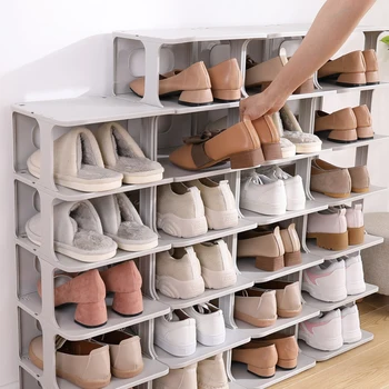 4szt/6szt, obuwnicze regały kompaktowe prosta kombinacja pudełko po butach szafka na buty szuflada do przechowywania w łazience schronisko wystrój domu