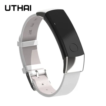 UTHAI P47 pasek ze skóry naturalnej dla Huawei Honor Band 3 Smart Watch miękki pasek bransoletka