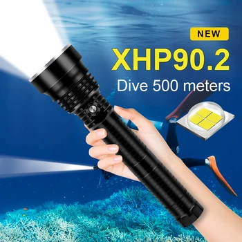 IP8 potężne latarki nurkowe XHP90.2 najwyższy wodoodporny profesjonalny nurkowanie światła XHP90 LED latarka podwodna XHP90 błysk światła