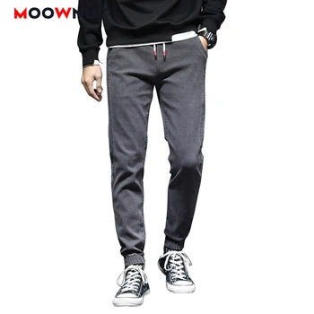 Meble odzież Jeans dla mężczyzn czarne modne spodnie hip-hop denim męskie casual MOOWNUC pełny Fit 2021 nowe wiosenne jesienne spodnie dresowe