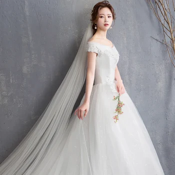 Pociąg suknie ślubne nowy ogon młodej luksusowe koronki suknia ślubna Księżniczka marzenie sukienki balowe sukienki