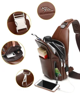 Xiaomi Luxury Fashion Men Chest Bag torba na ramię Messenger Bag Casual Cowhide Leather Large Capacity USB Charging Crossbody Package