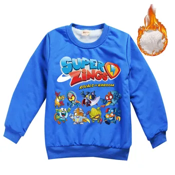 Zimowe dziewczyny chłopcy sweter, odzież wierzchnia super zings superzings dzieci dziecko bluza bluzki dla 1-16 lat
