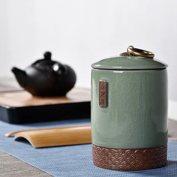 1 szt chińska ceramiczna łyżeczka skrzynia Kung-Fu serwis do herbaty zielone herbaty porcelana rzeczy mini-butelka pojemnik przenośny podróży pudełko do przechowywania