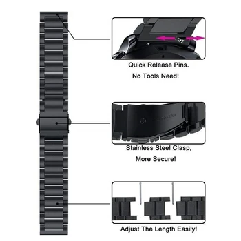 Bransoleta ze stali nierdzewnej dla Samsung Galaxy Active 3 2 40 mm 44 mm 41 mm 42 mm 45 mm 46 mm bransoletka pasek do zegarka 20 mm/22 mm inteligentnych watchband