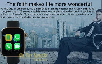 Inteligentne zegarki Z6S smartwatch Mężczyźni Kobiety pomiar rytmu serca SIM fitness bransoletka kamera zegarek reloj pk amazfit gts neo Z6 Z3 Z4 Z7