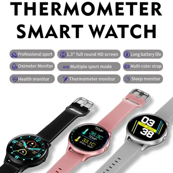 Termometr zegarek Smartwatch Heart Rate Body Thermometer Smart Watch kobiety mężczyźni dzieci GPS zegarek dla telefonów Xiaomi Huawei