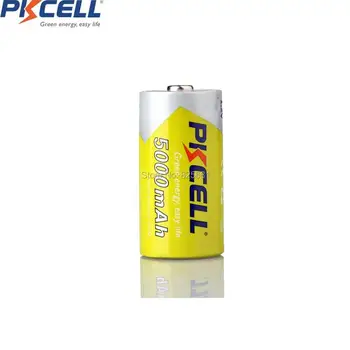 4Pcs PKCELL rechargeable battery nimh 1.2 v C Size 5000mAh Rechargeable Battery in NIMH Chemistry for digital Camera CD player