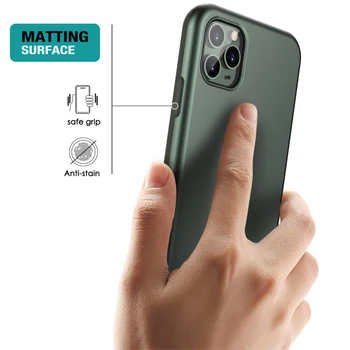 Etui do telefonu iPhone 11 pro Max Case Soft TPU Bumper Case z wbudowanym bieżnikiem ekranu Solid color capa case for Iphone 11