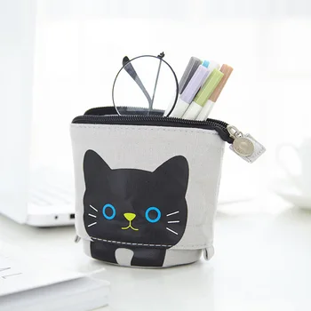 Szuflada piórnik kreskówka kot druku uchwyt rączki torba do przechowywania biurowe organizator estojo эсколар materiał эсколар
