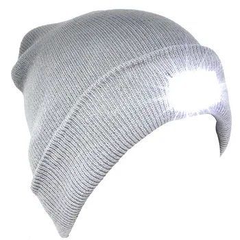 Zima męskie 5-LED reflektory kapelusz czapka z dzianiny kapelusz polowanie kemping bieganie