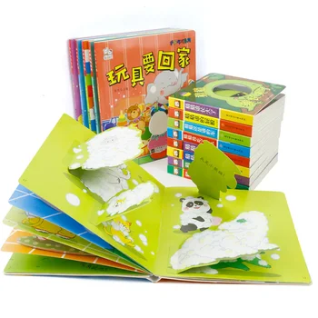 14 szt./kpl. 0-3 lat angielski chiński Edukacja edukacyjna dla dzieci historia książka 3D klapa dziecko ilustrowane książki dla Dzieci, czytanie książki