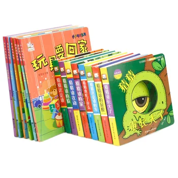 14 szt./kpl. 0-3 lat angielski chiński Edukacja edukacyjna dla dzieci historia książka 3D klapa dziecko ilustrowane książki dla Dzieci, czytanie książki