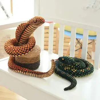 Modelowanie Cobra i python wąż zabawki pluszowe lalki miękkie wypchane zwierzęta ręcznie robione lalki dla dzieci śmieszne urodziny prezent na boże Narodzenie