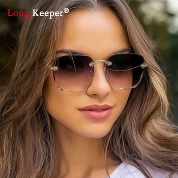 Nowy wzór moda na przewymiarowany okulary bez oprawek kobiety znane luksusowe marki design sexy kwadratowe duże okulary dla kobiet UV400