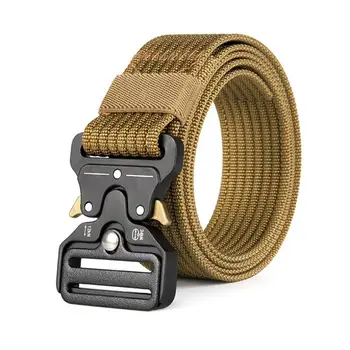 BOKADIAO Army Military Combat man ' s Canvas Belt Quick Release Tactical Belts For Men nylon basen treningowy pas męski pasek