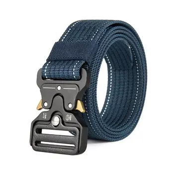 BOKADIAO Army Military Combat man ' s Canvas Belt Quick Release Tactical Belts For Men nylon basen treningowy pas męski pasek
