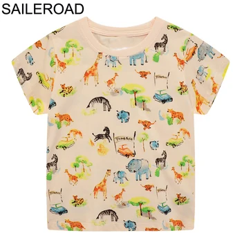 SAILEROAD zwierząt dziewczyna topy t-shirty na ubrania dla dzieci 4 lata Dziecięce szorty koszule letnia odzież dziecięca Dziecięce, koszule