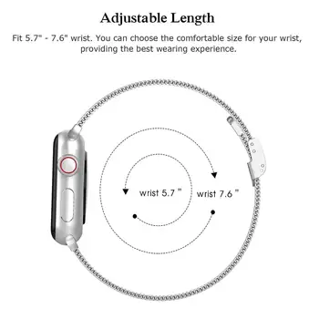 Mediolańskie pętli pasek do apple watch 6 5 4 3 se metalowy siatkowy pasek bransoletka mc band 44 mm 42 mm dla apple watch band 40 mm 38 mm