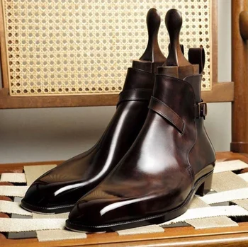 2020 buty Męskie nowa moda handmade sztuczna skóra klasyczne sukienki buty na niskim obcasie i stylowe codzienne formalne Chelsea buty Zapatos 4M872