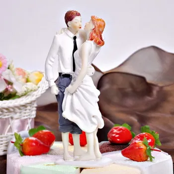 Żywica Panna Młoda I Pan Młody Plaża Wedding Cake Topper Ozdoby Pocałunki Poprawiny Ozdoby Tabor Figurka Ciasto Topper Rzemiosło Prezent