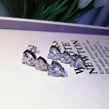 Brillian Love AAA sześciennych cyrkon kobiece kolczyki naszyjnik zestaw biżuterii ślubne, luksusowe prezenty akcesoria mody KYNL0284