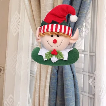 QIFU Christmas Rudolph kurtyna klamra Navidad 2020 wesoły boże narodzenie dekoracje do domu, ozdoby świąteczne prezenty Nowy rok 2021