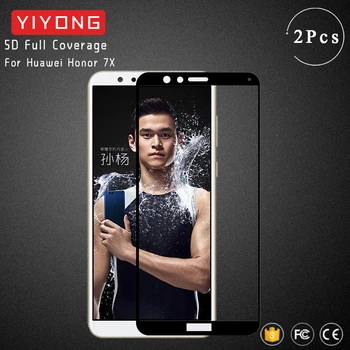 YIYONG 5D Full Cover Glass For Huawei Honor 7X 7A 7C szkło hartowane Honor 7A PL Screen Protector For Huawei Honor 7A 7C 7X Glass
