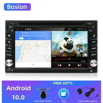 6,2 cala 2 Din Android 10.0 samochodowy odtwarzacz Dvd audio stereo dla uniwersalnej nawigacji Gps kierownica Radio 2Din rejestrator Wifi mapa