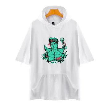 JoJo Bizarre Adventure негабаритная koszulka Mężczyźni Kobiety Jotaro Kujo z krótkim rękawem z kapturem, t-shirt Harajuku hip-hop odzież uliczna