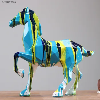 Nordic żywica zwierzęciem jest koń rzeźby dekoracje do domu sztuka abstrakcyjna rzeźba jelenia słoń rzeźby dekoracje do domu rzemiosła