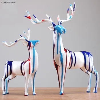 Nordic żywica zwierzęciem jest koń rzeźby dekoracje do domu sztuka abstrakcyjna rzeźba jelenia słoń rzeźby dekoracje do domu rzemiosła