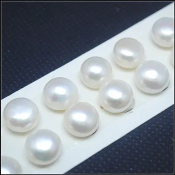 6 sztuk natura prawdziwa vgnki wyschnięcia uprawiane słodkowodne perły, okrągły kształt 12-12,5 mm perła кабошоны mają otwór do produkcji kolczyków