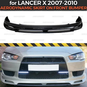 Aerodynamiczny spódnica na przednim zderzaku do Mitsubishi Lancer X 2007-2010 z tworzywa sztucznego ABS underweight aerodynamiczna listwa ozdoba stylizacji samochodów
