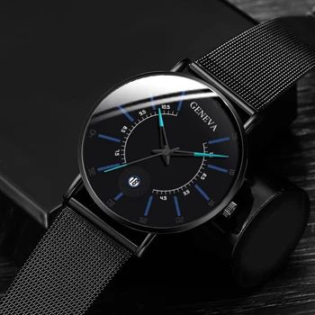 Zegarki męskie 2020 luksusowe modne męskie biznesowe zegarek ultra-cienki cienki siatkowy pas ze stali nierdzewnej Kwarcowy zegarek reloj hombre