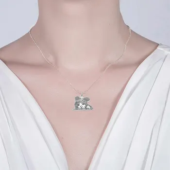 AILIN Hurtownia niestandardowe zdjęcia 925 srebrny naszyjnik Pet wisiorek spersonalizowany grawerowane biżuteria kobiety mężczyźni Prezenty