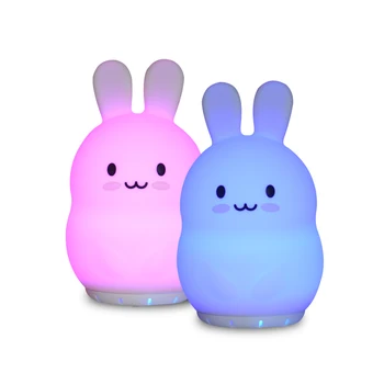 Bear Rabbit Music Lamp Wireless Bluetooth Speaker Player USB Akumulator Silikonowy Rabbit RGB LED Night Light dla dzieci Baby