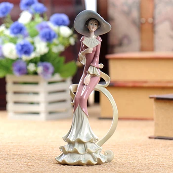 Europejski wystrój domu szlachetna Wiktoriańska dziewczyna elegancka kobieta model do sypialni, dekoracja stołu prezent figurki rękodzieło biżuteria