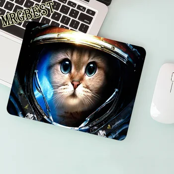 MRG Space Cat Animal ogromny RGB LED podświetlenie podkładka pod mysz 7 kolorów klawiatura komputerowa zamek krawędzi laptopa do gier, odtwarzacz gumową matę