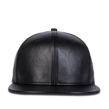 2019 New Men Womens Solid Black Baseball Cap Leather Autumn snapback hat hip hop Headwear men women adult outdoor casual cap